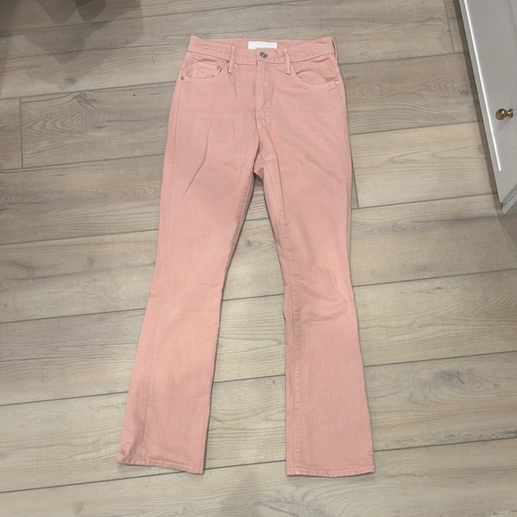 MOTHER Pants - Mother The Insider Hover High Rise Straight Jeans Women 26 Peach Parfait